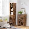 Narrow Brown Wood 3-Shelf Bookcase Bathroom Livingroom Storage Cabinet