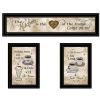 "Love of Nature Kitchen" 3-Piece Vignette By Trendy Decor 4U, Black Frame