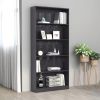 5-Tier Book Cabinet High Gloss Gray 31.5" x 9.4" x 68.9" Engineered Wood