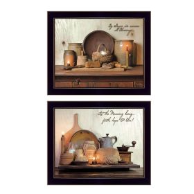 "By Grace Collection" 2-Piece Vignette By Susan Boyer, Printed Wall Art, Ready To Hang Framed Poster, Black Frame