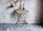 Valora Frosted Glass Top & Champagne Finish End Table