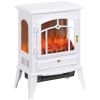 HOMCOM Electric Fireplace Stove, 22" Freestanding Fireplace Heater with 3-Sided Realistic Flame, Overheating Protection, Adjustable Temperature
