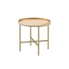 Oak and Gold End Table with Tray Top