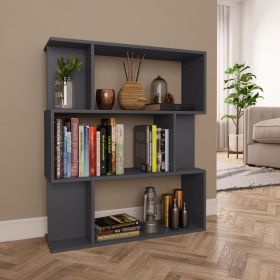 Book Cabinet/Room Divider Gray 31.5"x9.4"x37.8" Engineered Wood
