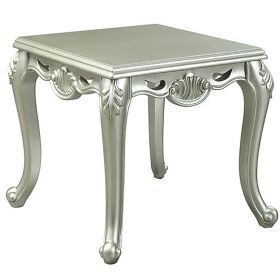 Champagne End Table with Metal Leg