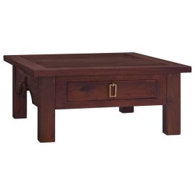 Coffee Table Classical Brown 26.8"x26.8"x11.8" Solid Mahogany Wood