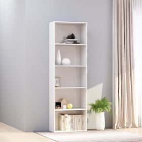 5-Tier Book Cabinet High Gloss White 23.6"x11.8"x74.4" Engineered Wood