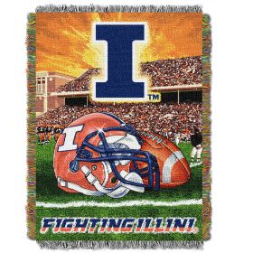 Illinois OFFICIAL Collegiate "Home Field Advantage" Woven Tapestry Throw