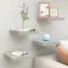 Floating Wall Shelves 4 pcs Concrete Gray 9.1"x9.3"x1.5" MDF