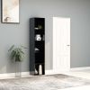Book Cabinet High Gloss Gray 15.7"x11.8"x74.4" Engineered Wood