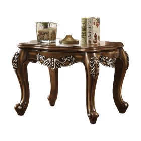 Antique Oak End Table with Queen Anne Legs