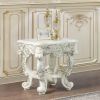 Antique White End Table with Floral Legs