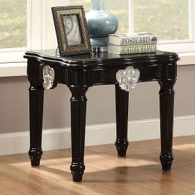 Black End Table with Turned Legs