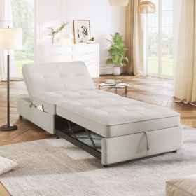 4-in-1 Sofa Bed, Chair Bed, Multi-Function Folding Ottoman Bed with Storage Pocket and USB Port for Small Room Apartment,Living Room,Bedroom,Hallway