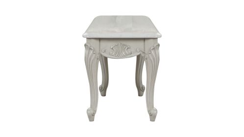 Tuscan Traditional Style End Table made with wood in Silver