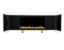 ON-TREND Modern TV Stand with 34.2" Non-heating Electric Fireplace, High Gloss Entertainment Center with 2 Cabinets, Media Console for TVs up to 78"