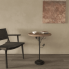 Round Side Table, Small Drink Table for Small Spaces, Modern Accent End Table Coffee Table with Metal Leg for Living Room, Bedroom, Corners