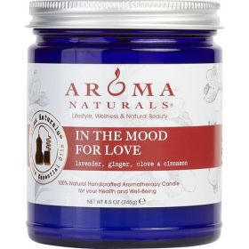IN THE MOOD FOR LOVE AROMATHERAPY by ONE 3 X 3 inch JAR AROMATHERAPY CANDLE. COMBINES THE ESSENTIAL OILS OF LAVENDER, GINGER