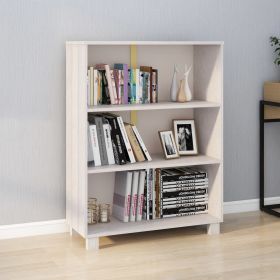 Book Cabinet White 33.5"x13.8"x44.1" Solid Wood Pine