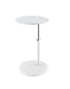 Orbit 15.5" End Table with Height Adjustable White Marble Textured Top