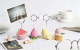 4 Pack Card Photo Holders Resin Fruits Pattern Desk Decor Table Number Memo Clip Holder