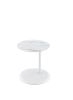 Orbit 15.5" End Table with Height Adjustable White Marble Textured Top