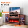 VEVOR Fireplace TV Stand for TVs 70", Media Storage Corner with 36" Fireplace, Storage Drawers & Cabinets