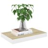 Floating Wall Shelf Oak and White 19.7"x9.1"x1.5" MDF