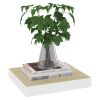 Floating Wall Shelf Oak and White 9.1"x9.3"x1.5" MDF