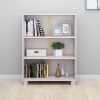 Book Cabinet White 33.5"x13.8"x44.1" Solid Wood Pine
