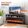 VEVOR Fireplace TV Stand for TVs 66", Media Storage Corner with 60" Fireplace, Storage Drawers & Cabinets