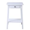 White End Table with Bottom Shelf