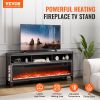 VEVOR Fireplace TV Stand for TVs 66", Media Storage Corner with 60" Fireplace, Storage Drawers & Cabinets