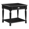 Classic Design Black Finish End Table with Drawer and Bottom Shelf Wooden Traditional Living Room Furniture 1pc Side Table