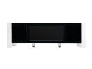 ON-TREND Modern TV Stand with 34.2" Non-heating Electric Fireplace, High Gloss Entertainment Center with 2 Cabinets, Media Console for TVs up to 78"