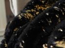 Luxury Chinchilla Faux Fur Gilded Black Throw Blanket (60" x 80")