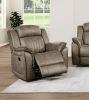 Classic Sandy Brown 1pc Reclining Chair Plush Comfort Pillow-Top Arms Vertical Tufting Solid Wood Luxury Living Room Furniture