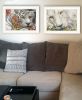 "Tiger Lily Dandy Lion" 2-Piece Vignette By Ed Wargo, Ready to Hang Framed Print, White Frame