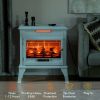 HOMCOM Electric Fireplace Stove, 24" Freestanding Electric Fireplace Heater with Remote, Realistic 3D Flame Effect, Thermostat, Overheat Protection