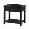 Black End Table with Bottom Shelf