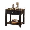 Black End Table with Bottom Shelf