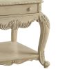Antique White End Table with Bottom Shelf
