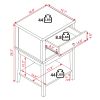 conifferism White Nightstand 2 Drawers 28 inches Tall for Bedroom,Wood Sofa Side Table with Storage Shelf,Large End Tables