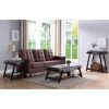 Home End Table with Drawer, Side Table with Storage Shelf in Distressed Grey & Black