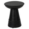 Classic 16 in. Solid Wood Round Side/End Table, Living Room Sofa Side Table, Home Decor Furniture, Black