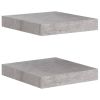 Floating Wall Shelves 2 pcs Concrete Gray 9.1"x9.3"x1.5" MDF