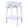 White End Table with Bottom Shelf