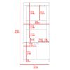 Montenegro Bar Cabinet, Double Door Cabinet, Five Built-in Wine Rack, Three Shelves -Black