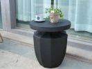 Decorative Garden End Table, 20.3" H Modern Heavy Duty Patio Sturdy Faux Terrazzo Accent Table Side Table Plant Table for Indoor Outdoor