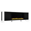 ON-TREND Modern TV Stand with 34.2" Non-heating Electric Fireplace, High Gloss Entertainment Center with 2 Cabinets, Media Console for TVs up to 78"